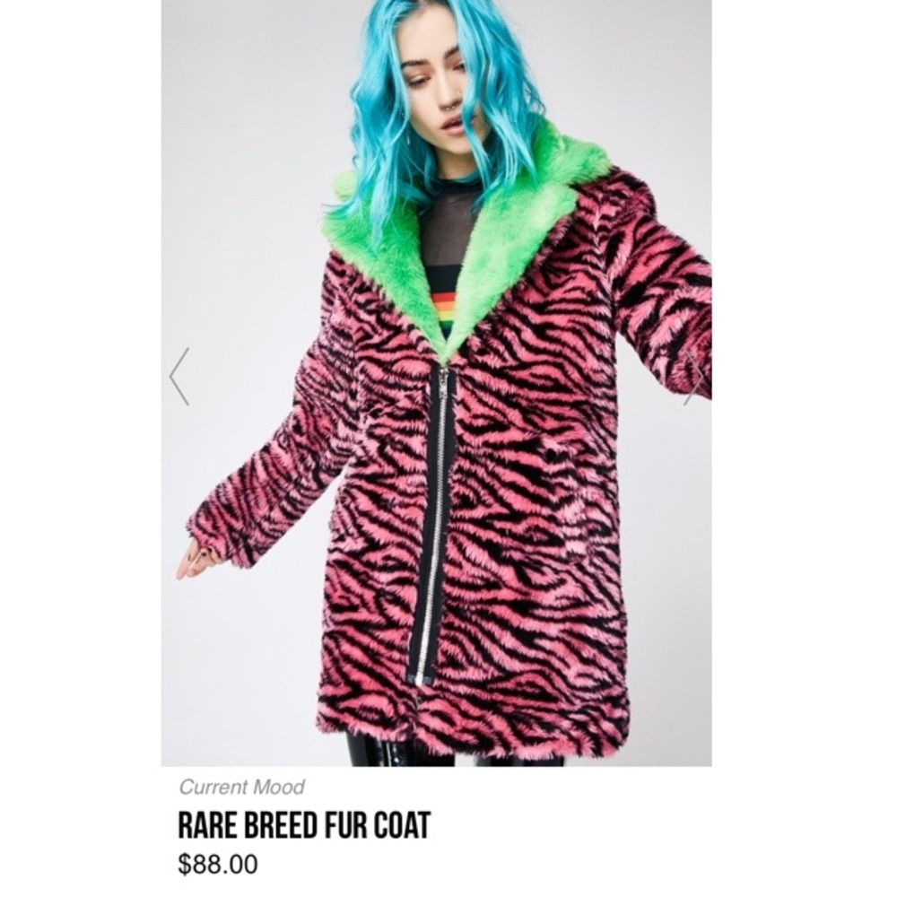 Pink Zebra Fur Coat